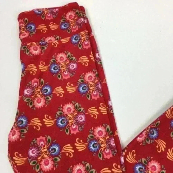New Lularoe OS leggings Floral Asian Print 2-12 - Picture 4 of 8